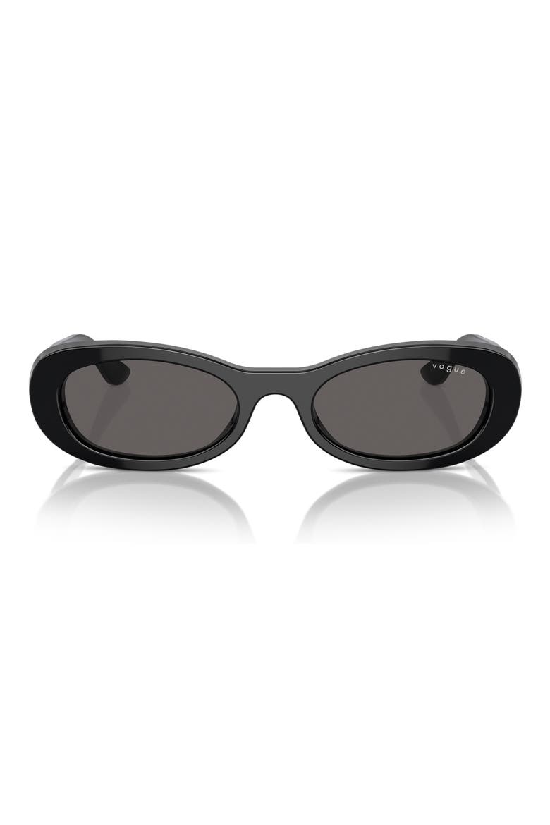 53mm Oval Sunglasses, Main, color, BLACK/ BLACK SMOKE