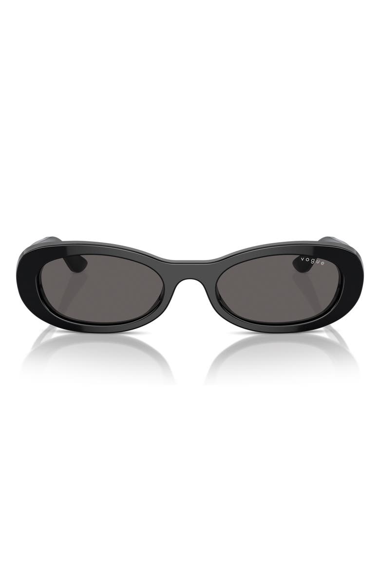 VOGUE 53mm Oval Sunglasses, Main, color, Black/ Black Smoke