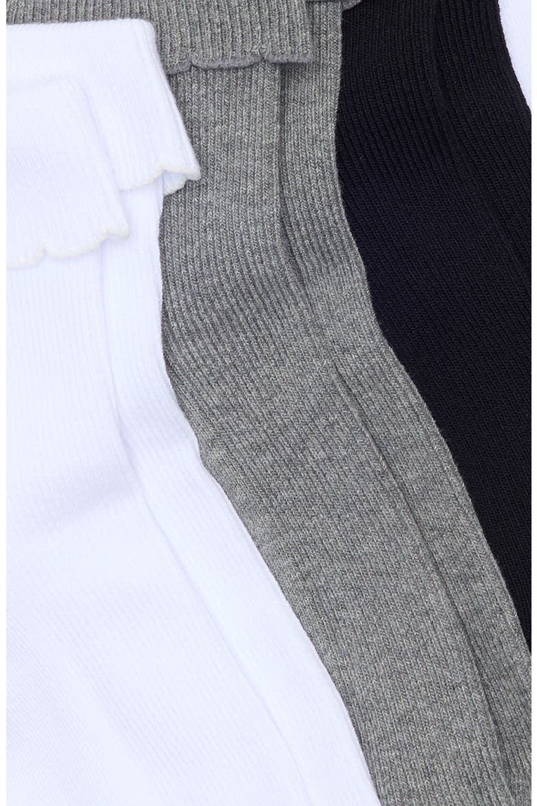 Assorted 4-Pack Turn Cuff Ankle Socks, Alternate, color, WHITE MULTI PACK