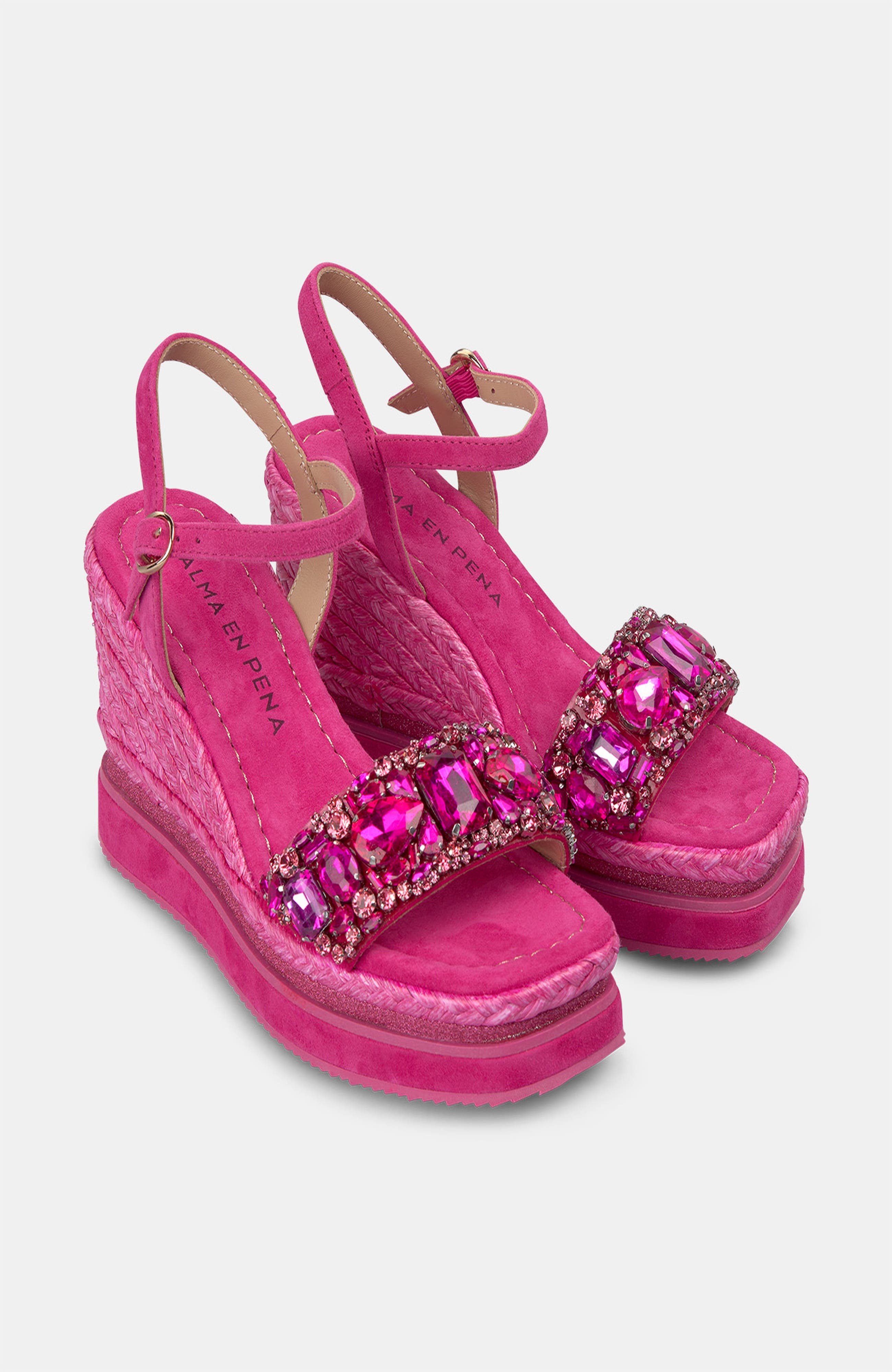 Alma en Pena Platform Wedge With Rhinestones, Main, color, Pink