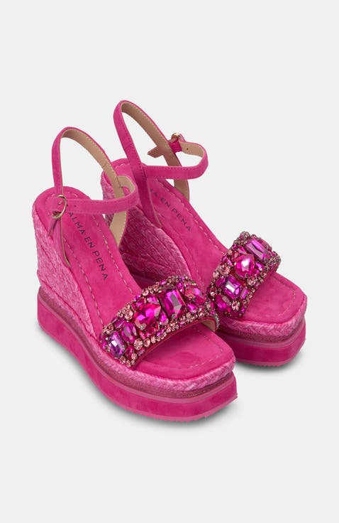 Platform Wedge With Rhinestones