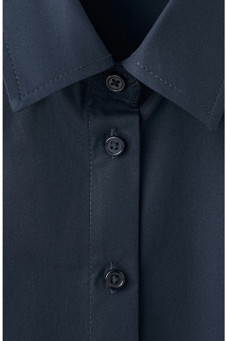 Sleeveless Cotton Button-Up Shirt, Alternate, color, NAVY