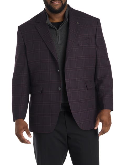 Big & Tall Windowpane Sport Coat