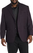Oak Hill by DXL Big & Tall  Windowpane Sport Coat- Executive Cut
