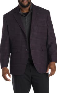 Oak Hill by DXL Big & Tall Windowpane Sport Coat- Executive Cut