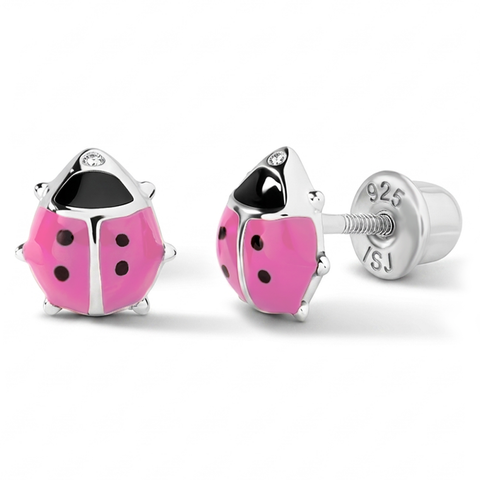 Adorable Enamel Ladybug Earrings