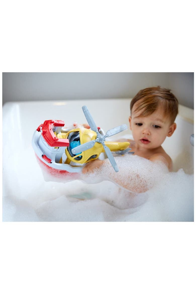 Rescue Boat & Helicopter Playset, Alternate, color, RED