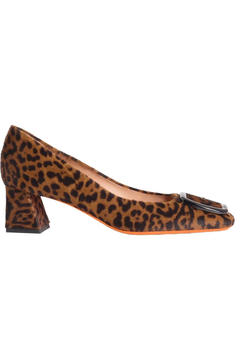 Santoni Women's animal-print cavallino mid-heel pump, Main, color, Brown