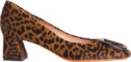 Santoni Women's animal-print cavallino mid-heel pump