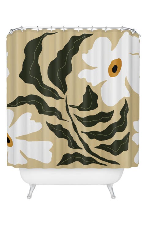 White Daisy Shower Curtain