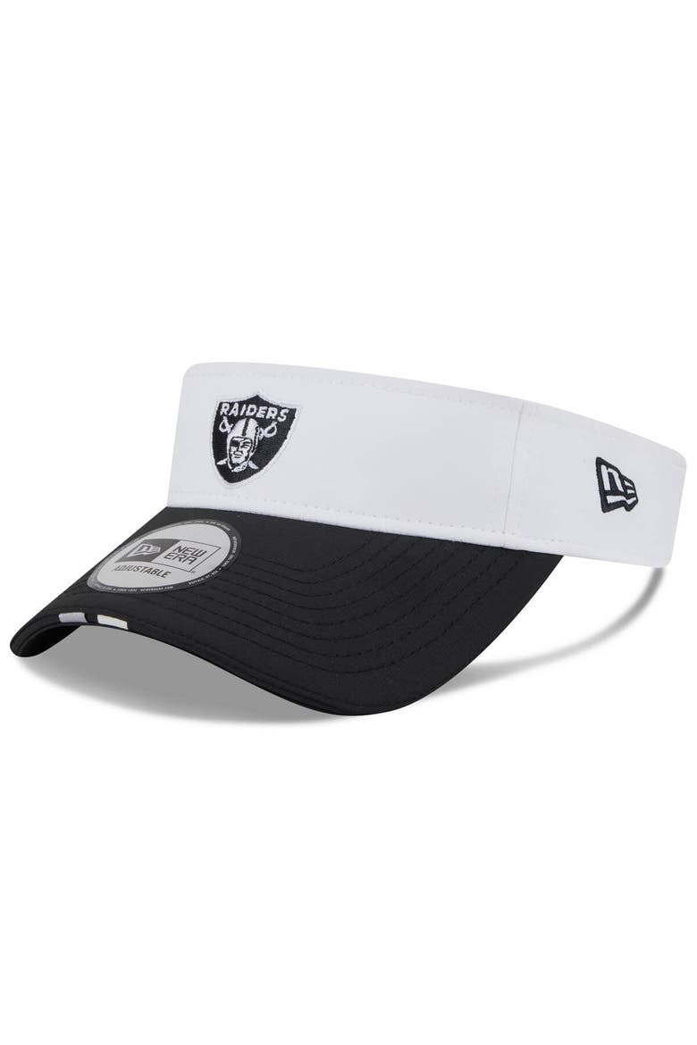 Men's New Era  White/Black Las Vegas Raiders 2025 NFL Training Camp Adjustable Visor, Main, color, White