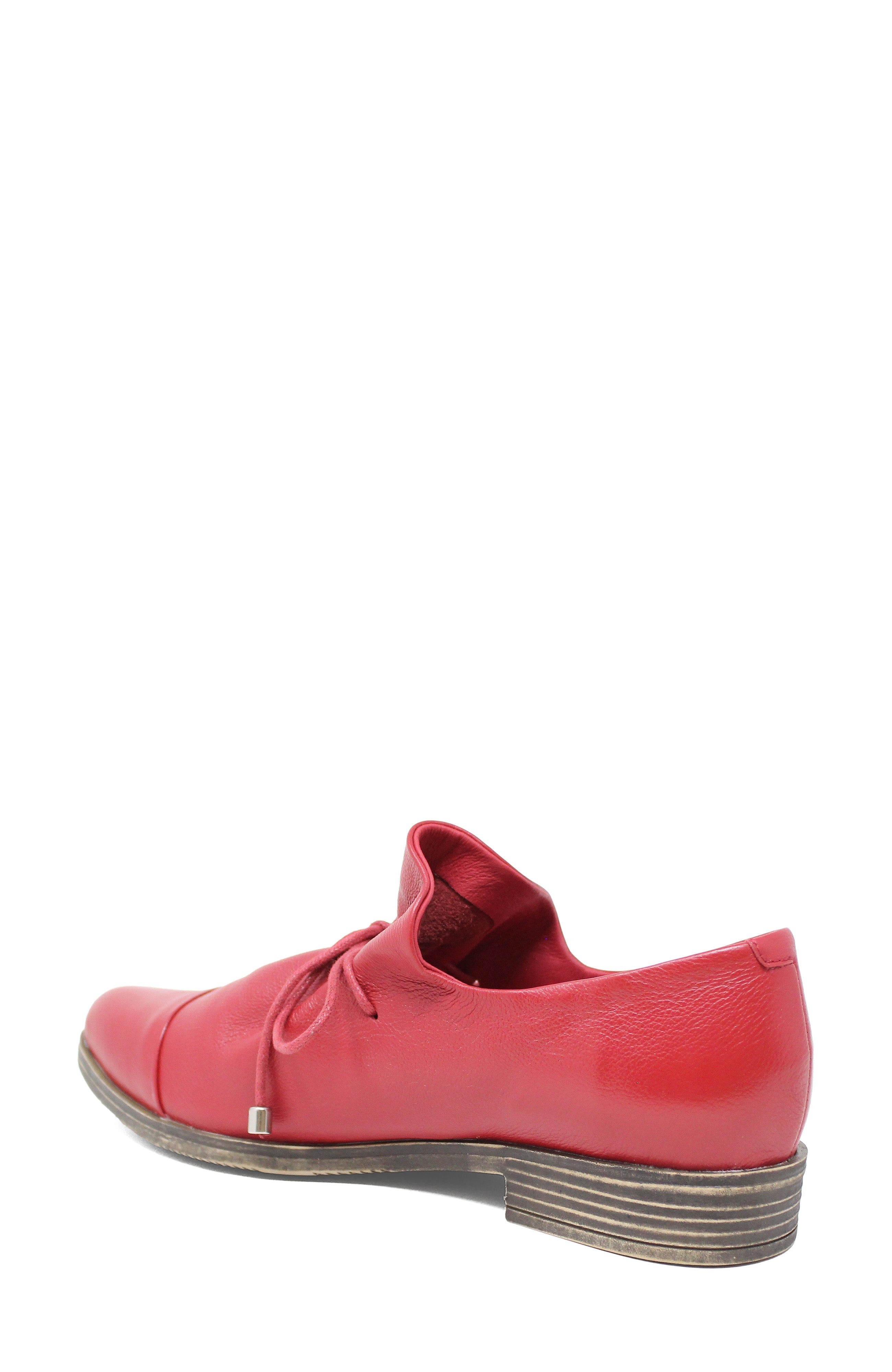 Kotty Lace Flat, Alternate, color, DARK RED LEATHER