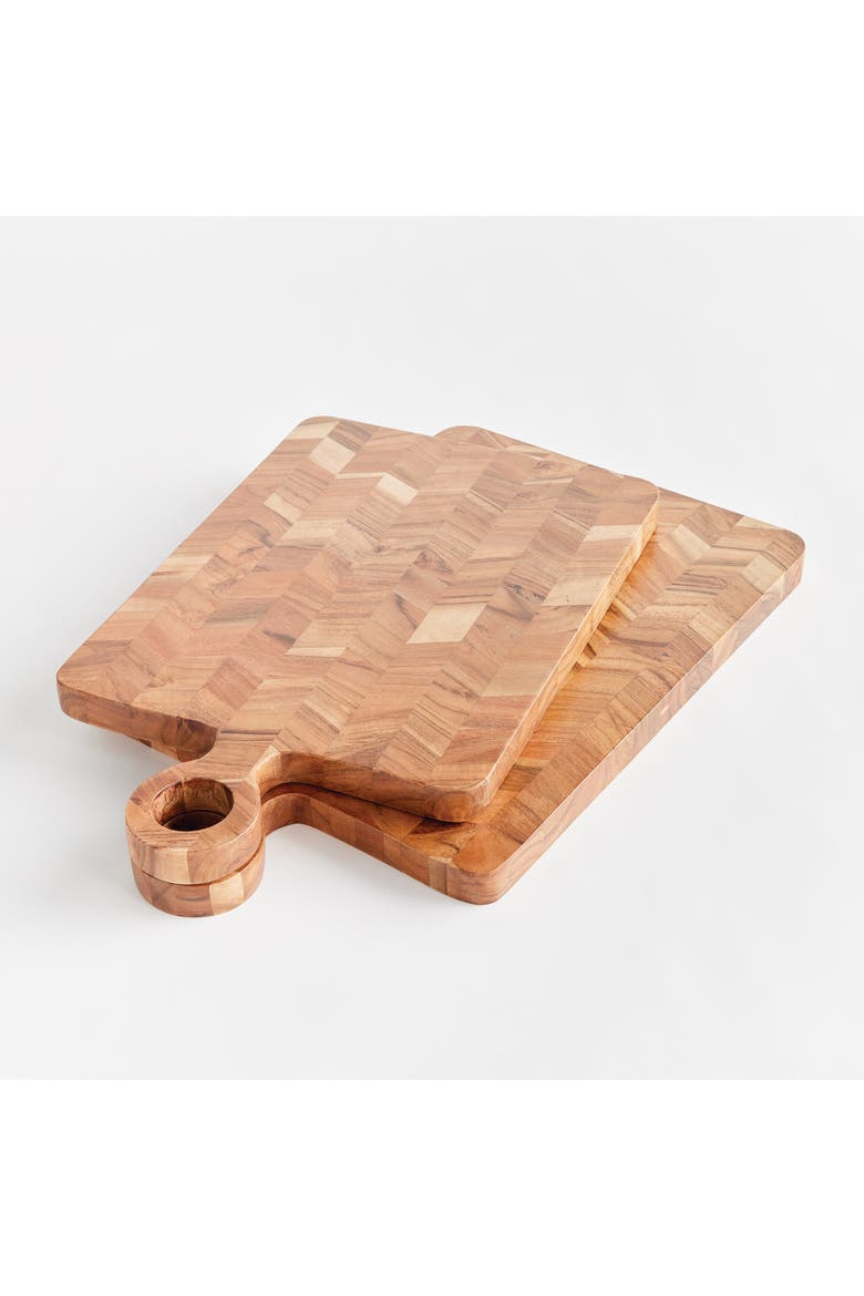 Renata Serving Board Platters Set of 2, Alternate, color, Brown
