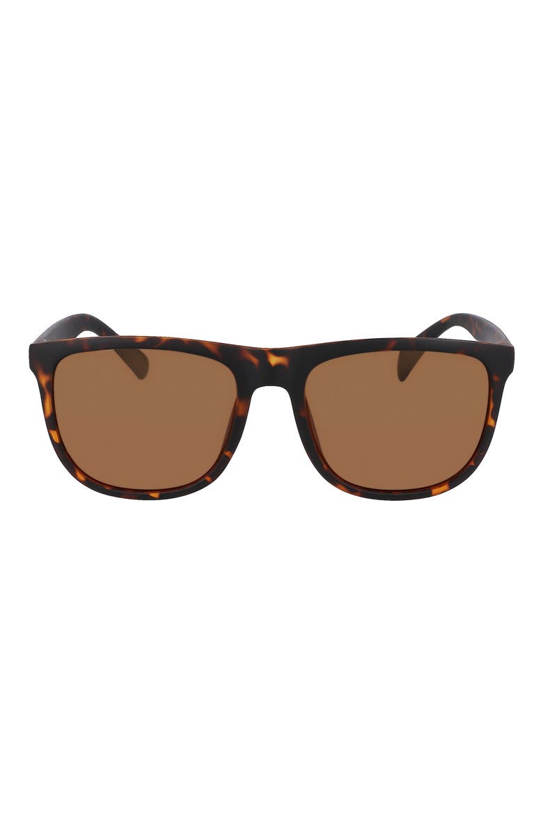 58mm Plastic Rounded Square Polarized Sunglasses, Main, color, TORTOISE