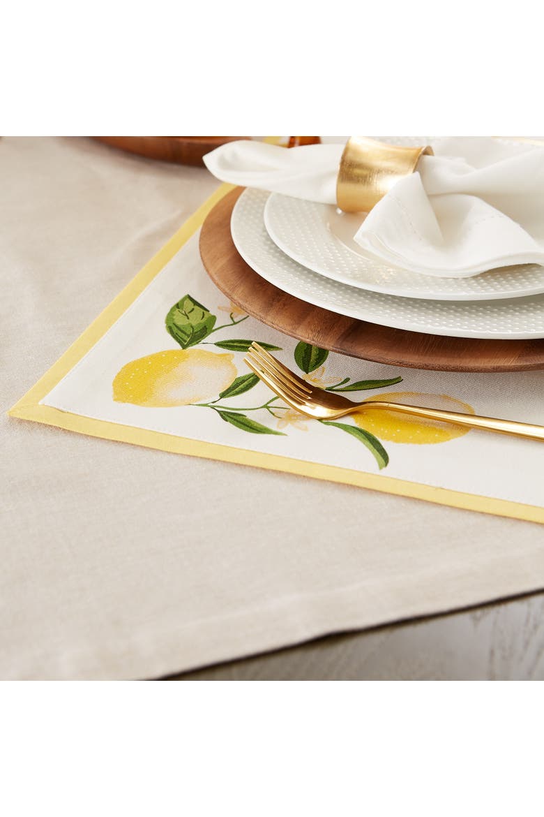 Lemon Bliss Printed Placemat Set/6, Alternate, color, Lemon Bliss