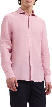 Bugatchi Axel Shaped Fit Linen Button-Up Shirt