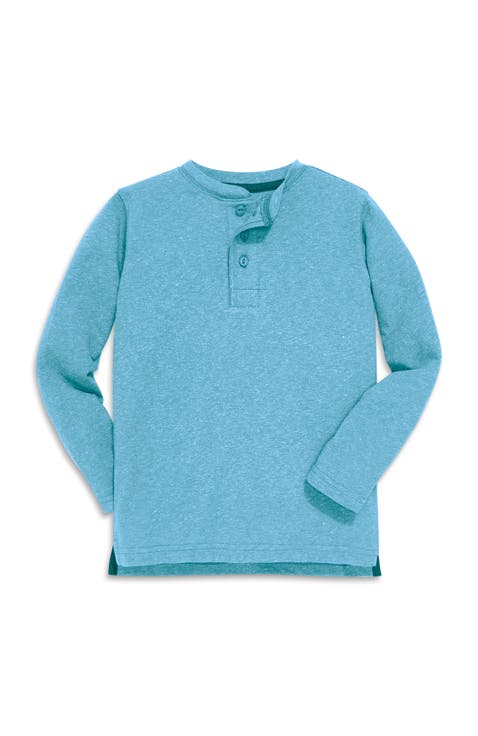 Kids Heathered Long Sleeve Henley Tee (Toddler, Little Kid, Big Kid)