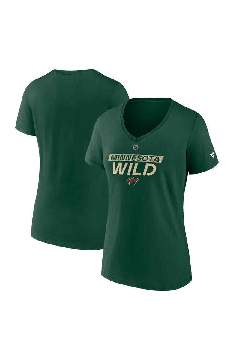 FANATICS Women's Fanatics Green Minnesota Wild Authentic Pro Core Primary V-Neck T-Shirt, Main, color, Green