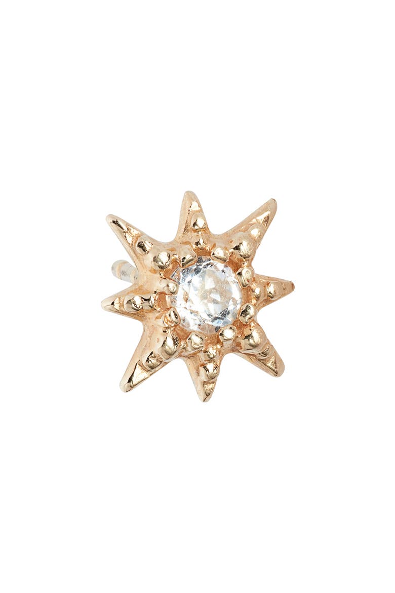 Moon Crescent Mismatched Stud Earrings, Alternate, color, YELLOW GOLD