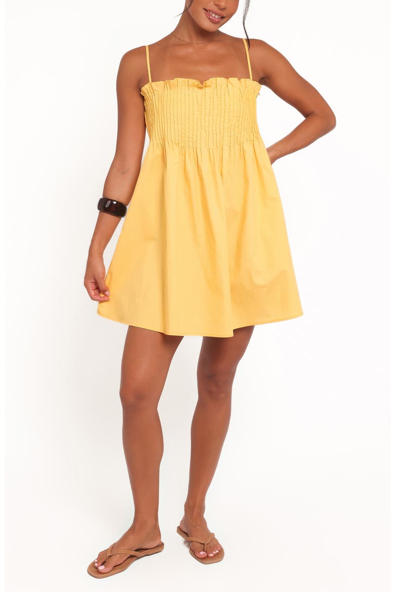 Carson Pintuck Pleat Cotton Minidress, Main, color, MANGO