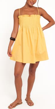 Petal & Pup Carson Pintuck Pleat Cotton Minidress