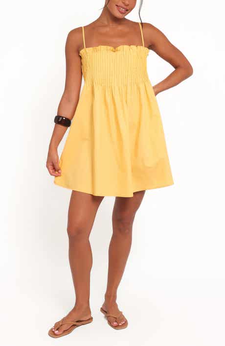 Carson Pintuck Pleat Cotton Minidress