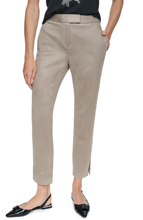 Faux Suede Ankle Pants
