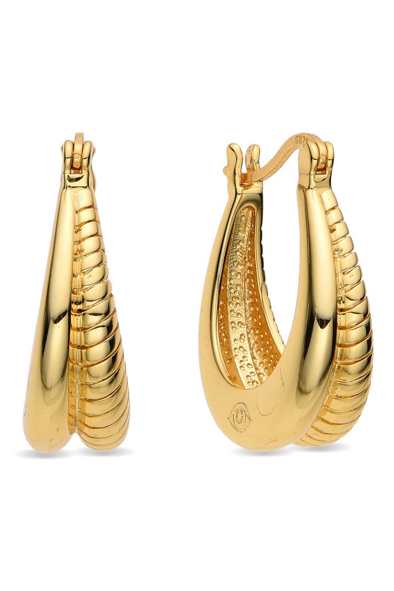 Lily Hoop Drop Earrings, Main, color, GOLD