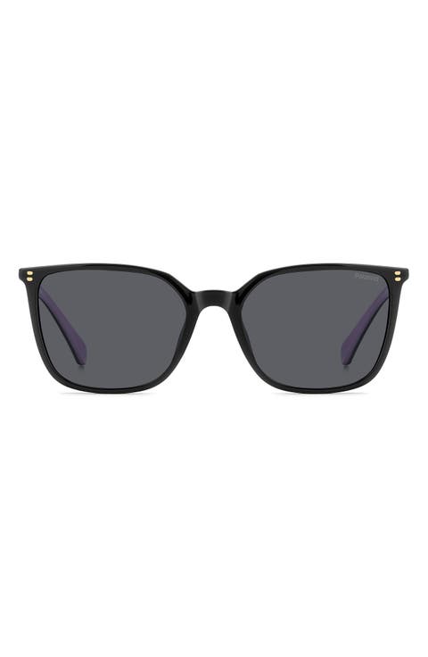 56mm Polarized Square Sunglasses