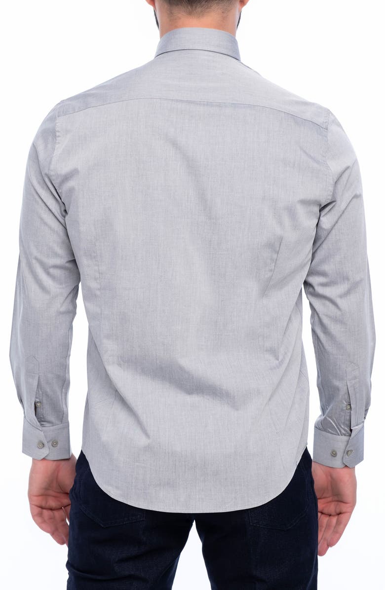 VELLAPAIS Avalon Slim Fit Cotton Dress Shirt, Alternate, color, Grey