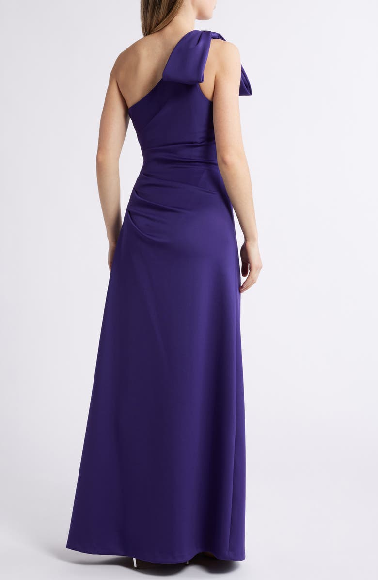 Black Halo Zyra Bow Shoulder Ruched Gown, Alternate, color, 