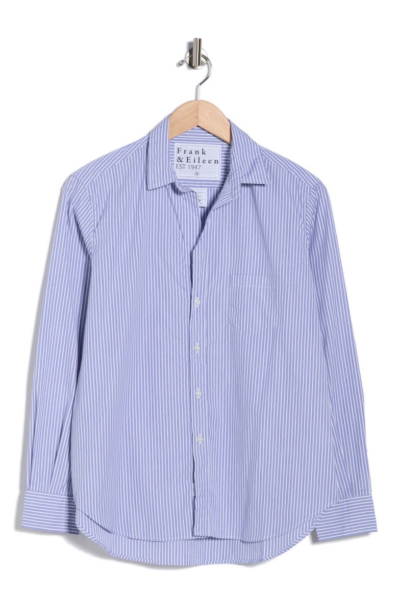 Eileen Relaxed Fit Stripe Button-Up Shirt, Alternate, color, BLUE WHITE STRIPE