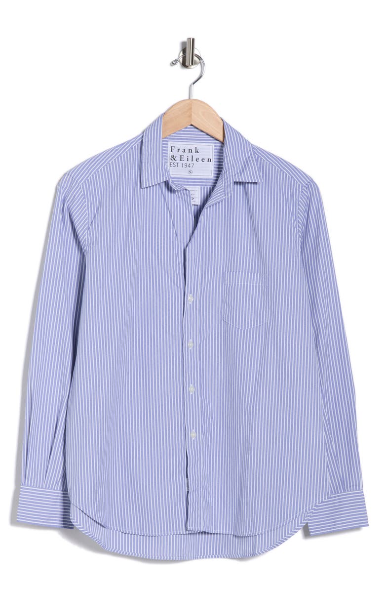 Frank & Eileen Eileen Relaxed Fit Stripe Button-Up Shirt, Main, color, Blue White Stripe