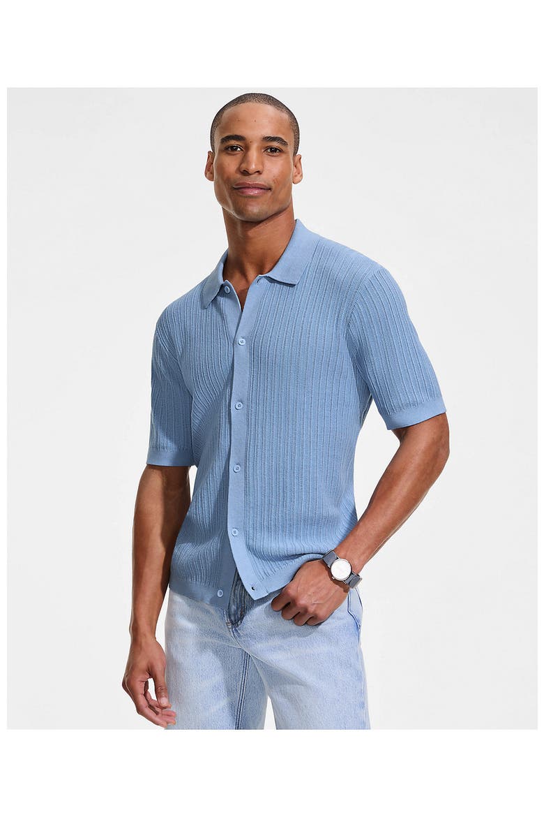 Short Sleeve Lightweight Button Through Polo, Alternate, color, Oasis Blue