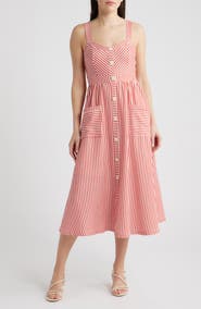 ZOE AND CLAIRE Stripe Patch Pocket Sundress