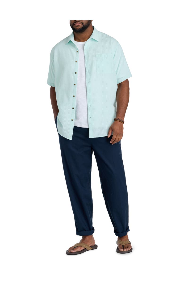 Oak Hill by DXL Big & Tall Gingham Seersucker Sport Shirt V2, Alternate, color, Green