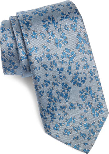 Canali
 Antique Floral Print Silk Tie