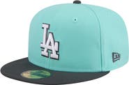New Era Men's New Era Turquoise/Charcoal Los Angeles Dodgers Two-Tone Color Pack 59FIFTY Fitted Hat