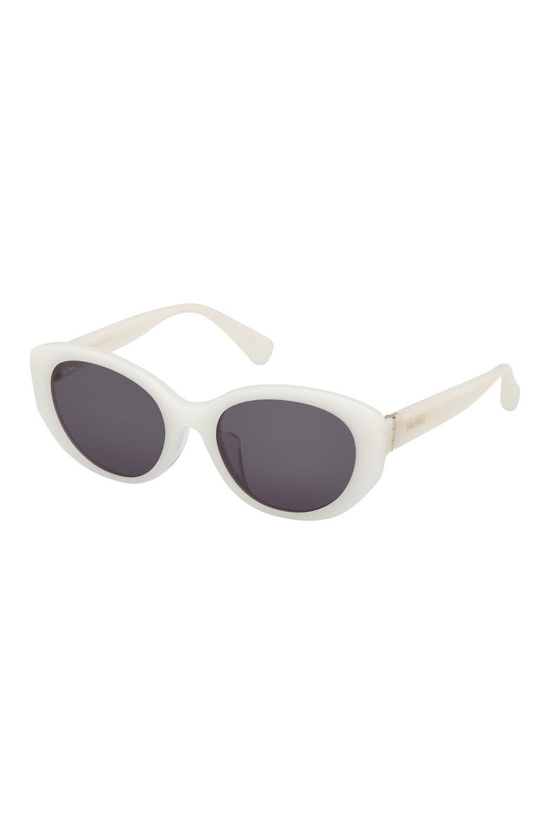 54mm Round Sunglasses, Alternate, color, WHITE/OTHER / SMOKE