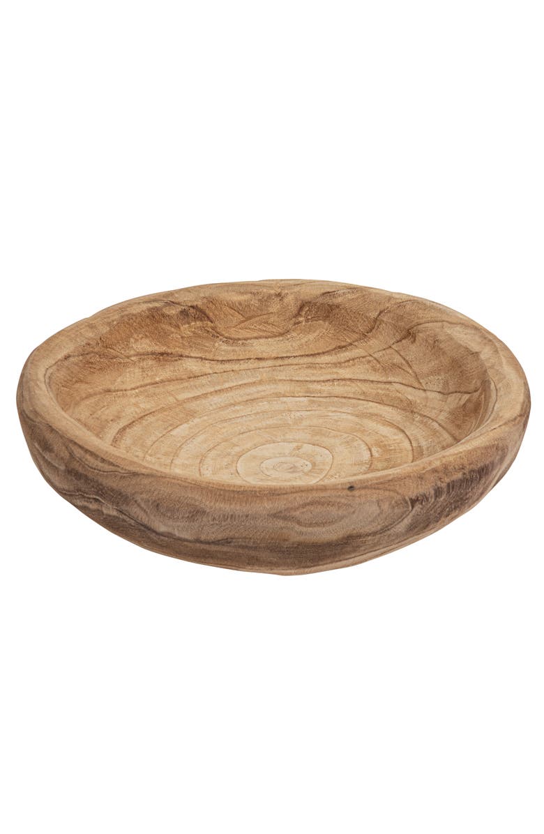 Storied Home Decorative Paulownia Wood Bowl, Main, color, Natural