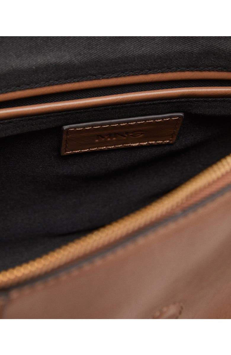 MANGO Medium Faux Leather Shoulder Bag, Alternate, color, Caramel