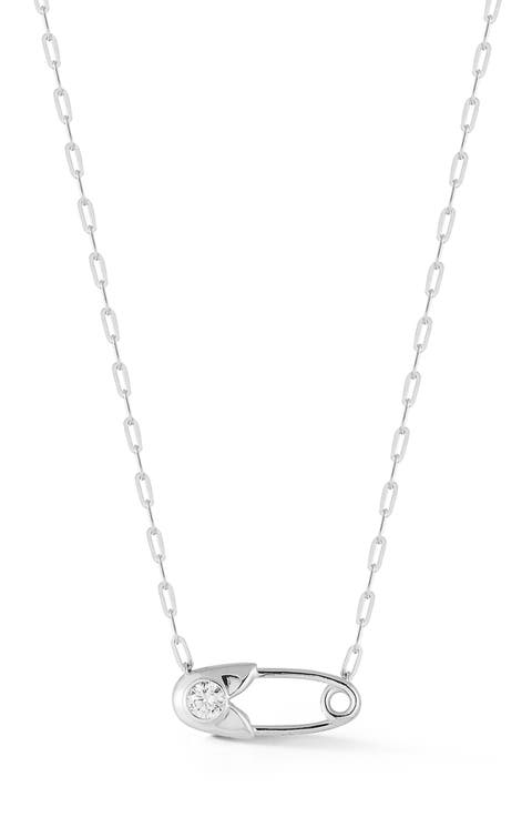 Sterling Silver Pin Necklace