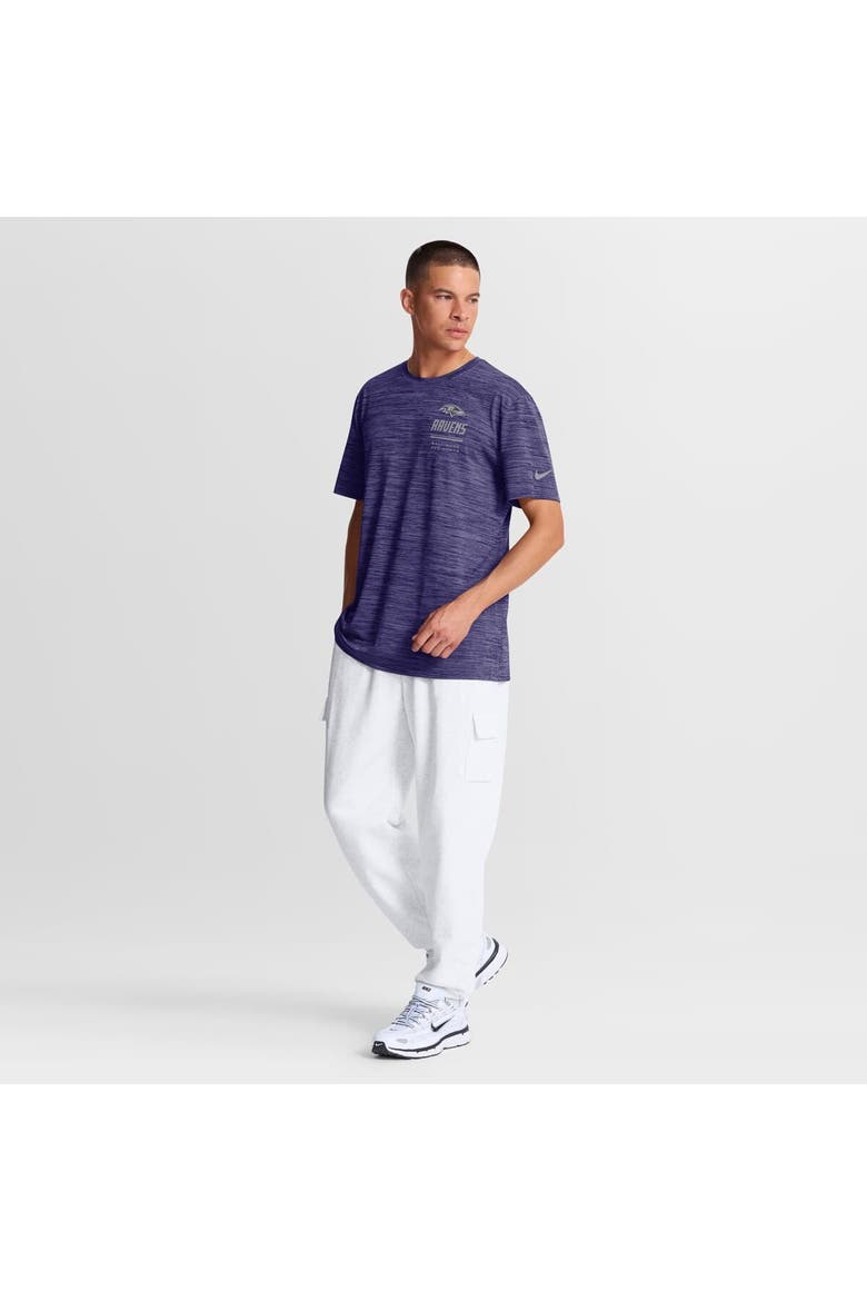 Men's Nike Purple Baltimore Ravens Sideline Double Covered Dri-FIT Velocity T-Shirt, Alternate, color, Purple
