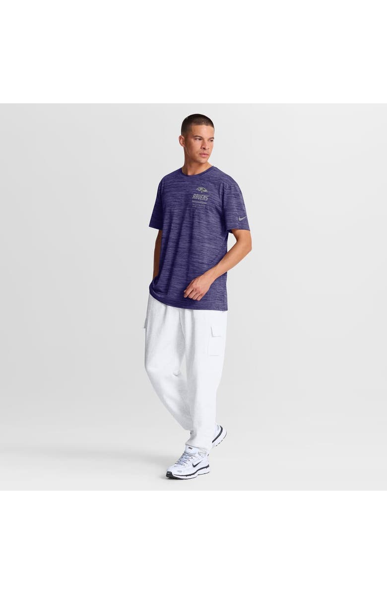 Nike Men's Nike Purple Baltimore Ravens Sideline Double Covered Dri-FIT Velocity T-Shirt, Alternate, color, Purple