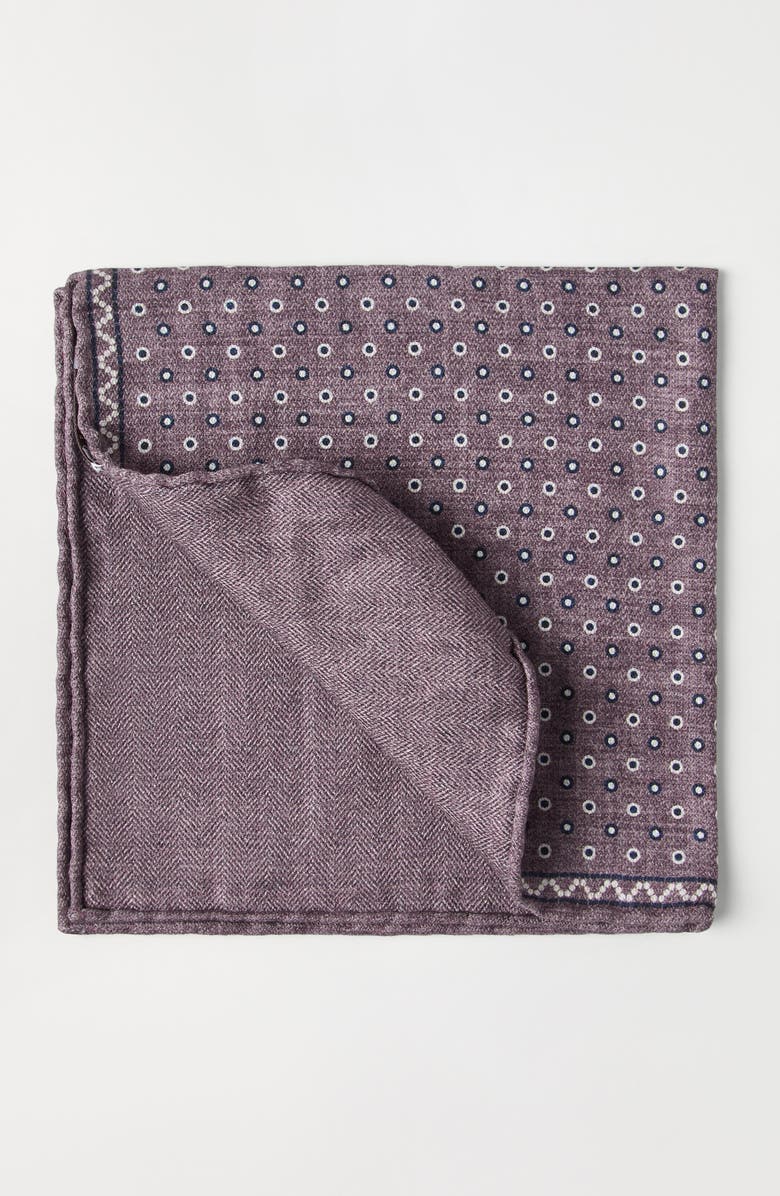 Brunello Cucinelli Spotted pocket square, Alternate, color, Blueberry