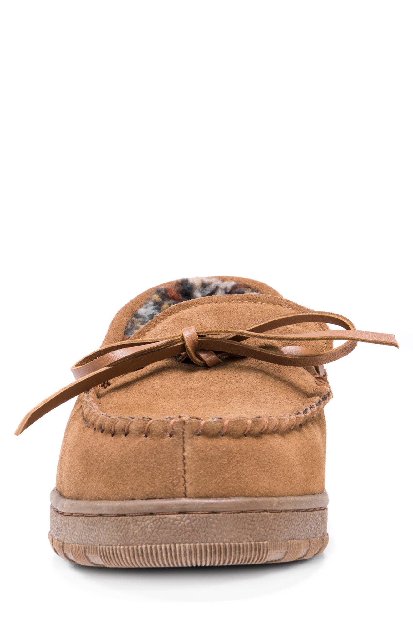 MUK LUKS Paul Printed Berber Suede Faux Fur Lined Slipper, Alternate, color, Tan