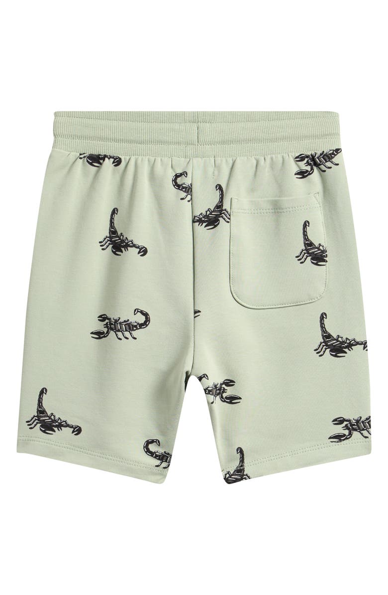 MILES THE LABEL Kids' Scorpion On Stage Cotton Shorts, Alternate, color, Light Green