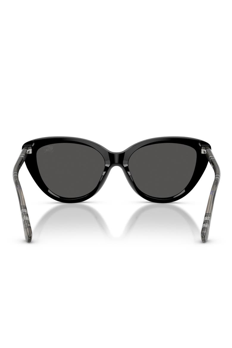 55mm Cat Eye Sunglasses, Alternate, color, BLACK/DARK GREY