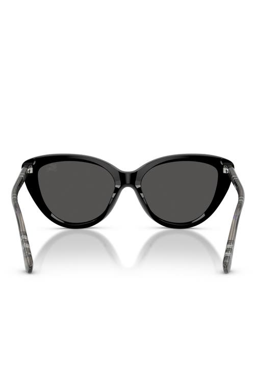 Burberry Be4457f Cat Eye Acetate Sunglasses In Black/dark Grey