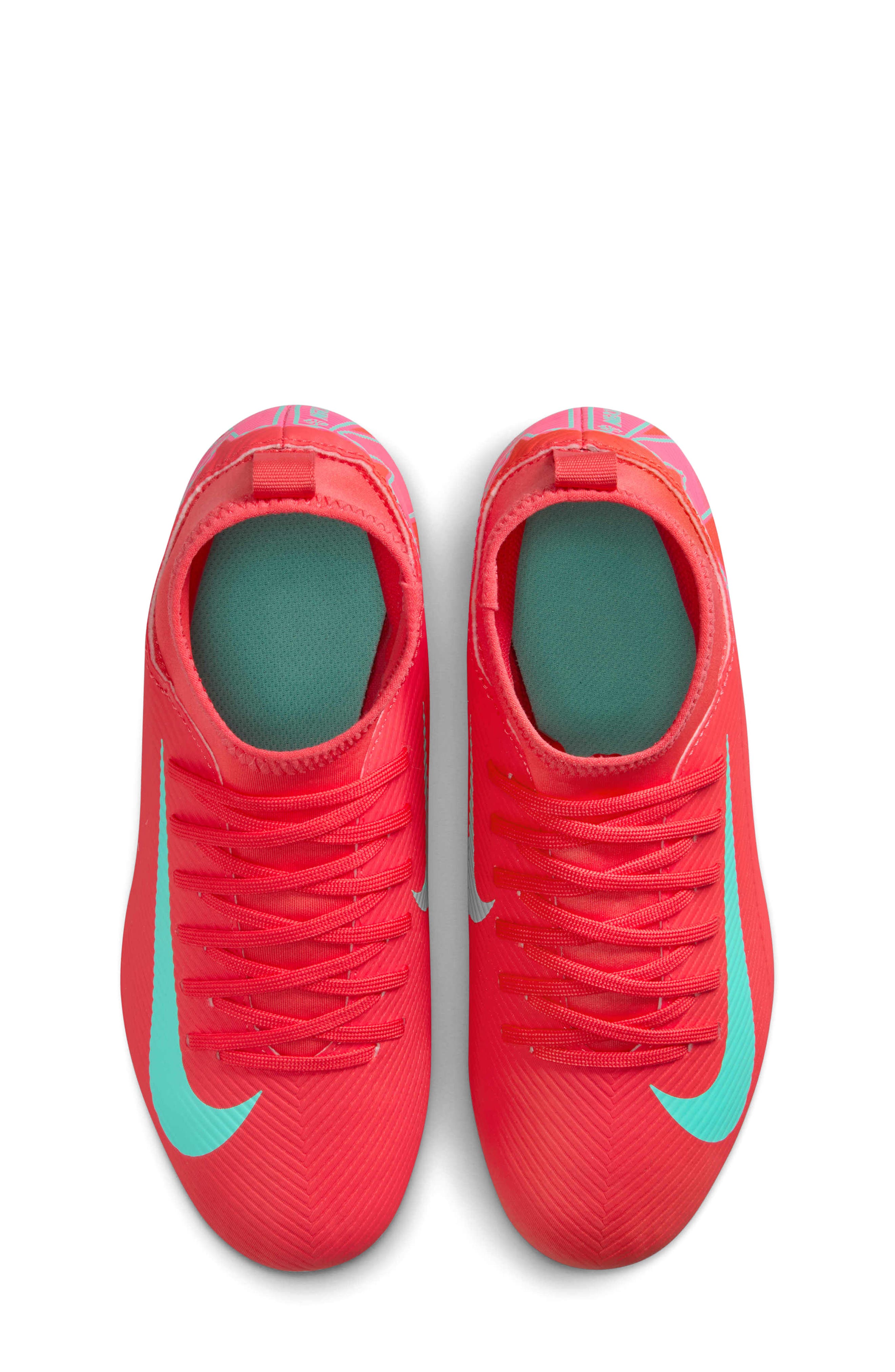 Kids' Jr. Superfly 10 Club Soccer Cleat, Alternate, color, 800 EMBER GLOW/AURORA GREEN